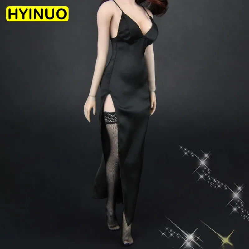

1/6 Scale ZY5025 Female Dress Sexy Women's Black Long Evening Dress Clothes Clothing Set For 12" Action Figure Female Body