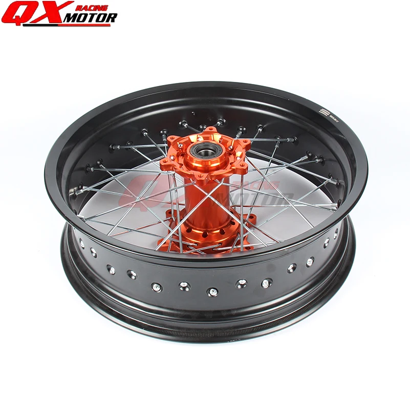3,5/5,0*1" Supermotard колеса 2008 2007 оранжевый концентратор черным ободком для SXF EXC-R XC-F SX EXC 300 450 125 250 350 530 2003