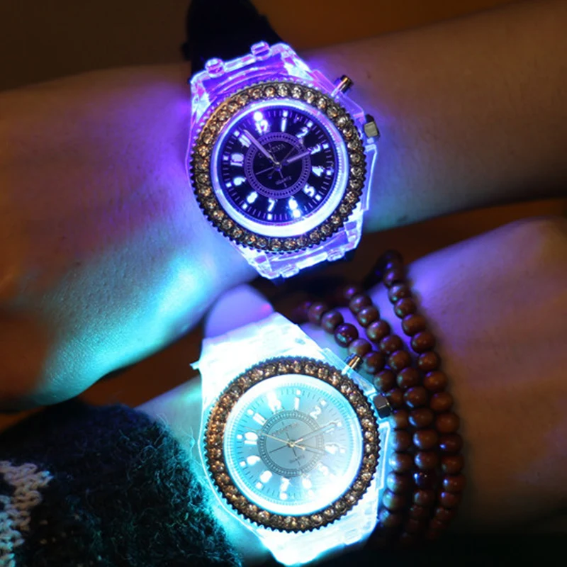 Световой Наручные часы корейской моды Exo кварцевые Relogio Feminino Для женщин Reloj Mujer