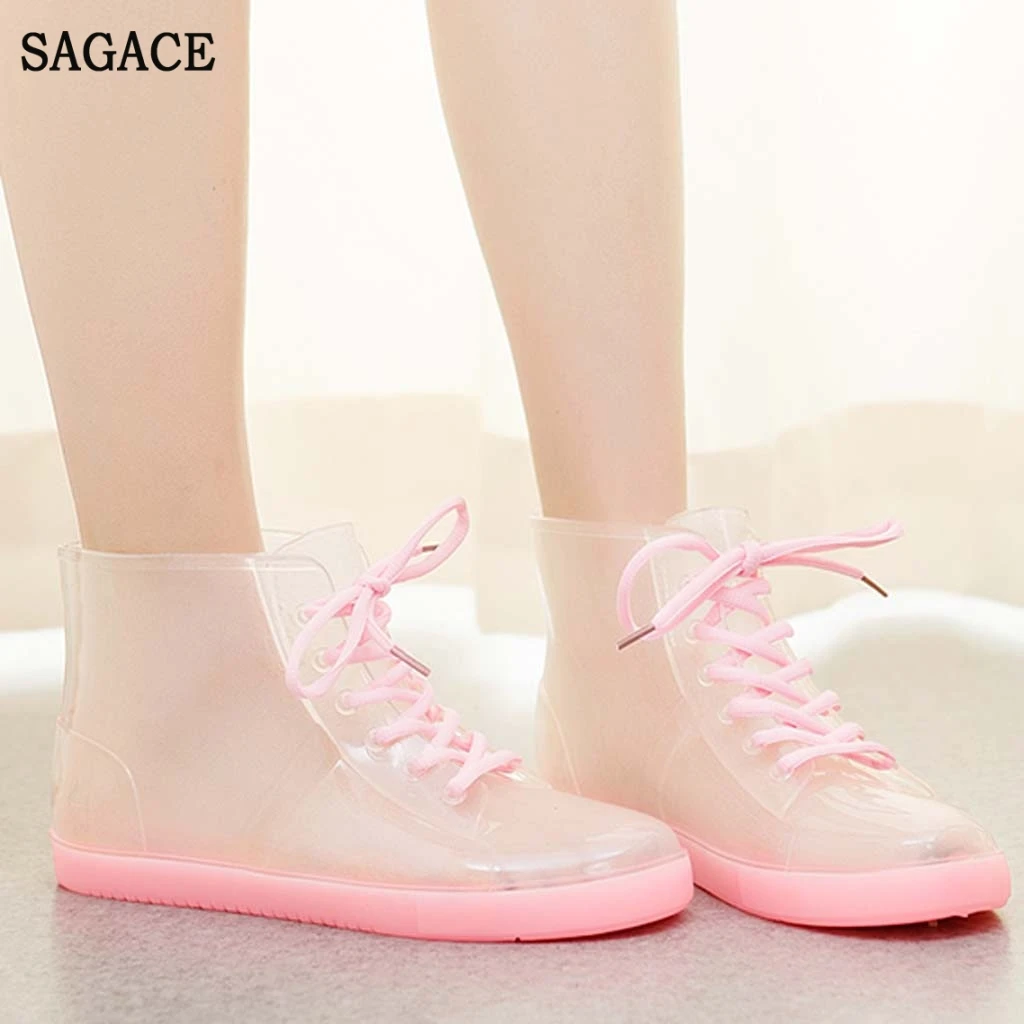 SAGACE однотонные непромокаемые сапоги из ПВХ для женщин и девушек повседневные