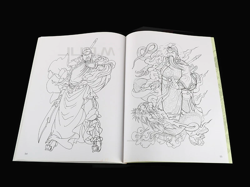 А4 тату-книги древняя история рыцарские люди Guan Yu тату шаблон линия колпачок коллекция художественное руководство 56 страниц