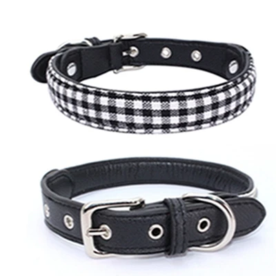 black plaid Тканевый микрофибровый Рождественский зимний ошейник для питомца, разноцветный клетчатый ошейник для собаки, аксессуары для ошейника питомца для щенков, средних и больших собак - Цвет: black plaid