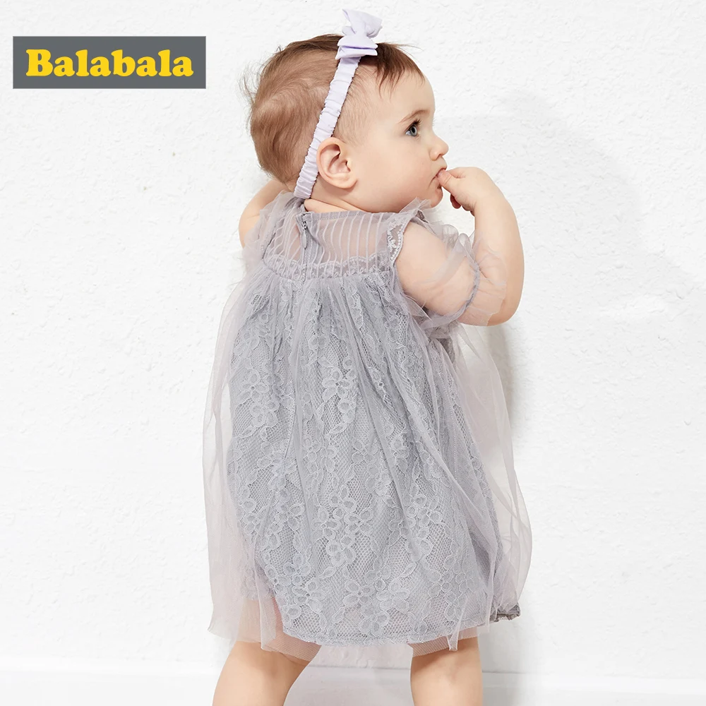 Платье принцессы с цветочным принтом BalabalaBaby летнее Сетчатое платье пачка без