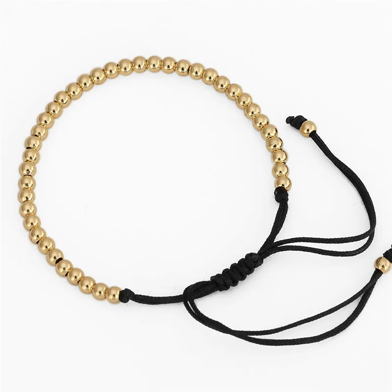 Женский браслет Макраме NADEEM медный плетеный с медными бусинами 4 мм|bracelet jewelry|bangle