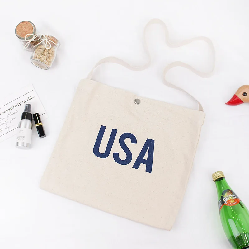 Хлопковая Сумка-тоут с надписью Usa уличный стиль тканевая сумка верхней ручкой 2019