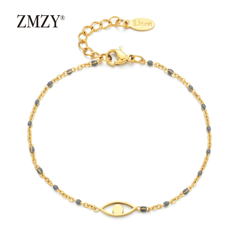 ZMZY 7 шт смешанных цветов Boho Evil Eye Шарм винтажный браслет из нержавеющей стали