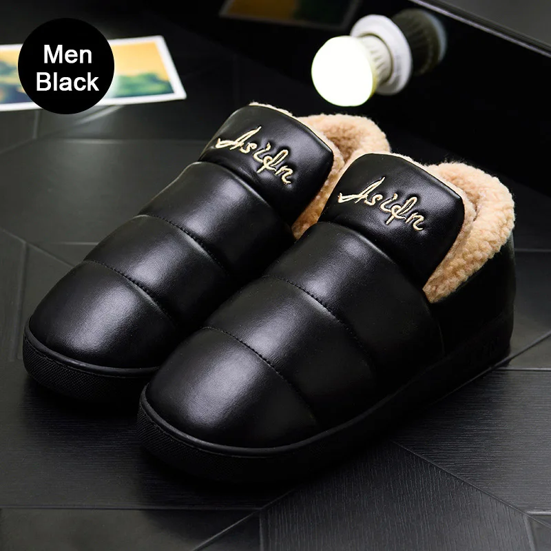 Ботинки Bomlight женские зимние из ПУ кожи мягкие теплые без шнуровки плюшевые