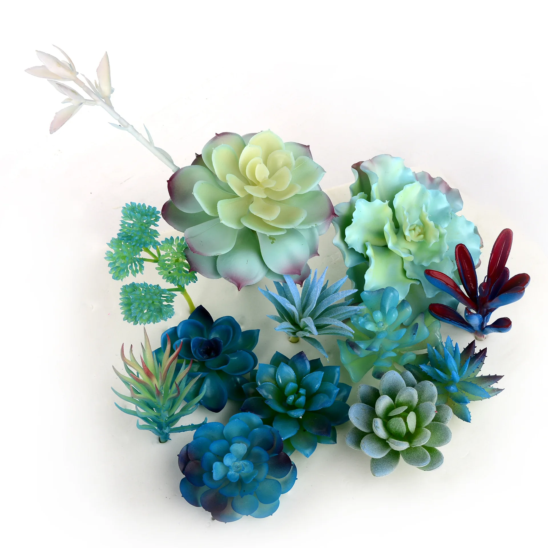 15 Style Artificial Succulent Plants Mini Bonsai Colorful Plants Home Garden Decoration Fake Plants Succulentas DIY Plant Decor