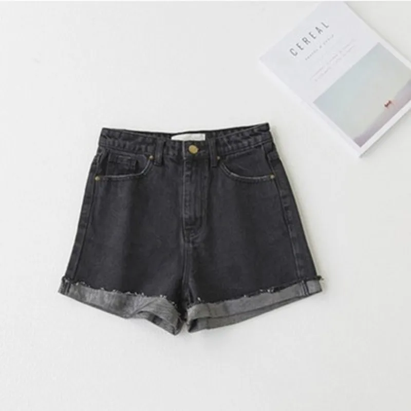 Летние женские джинсы с высокой талией облегающие синие и черные двойным