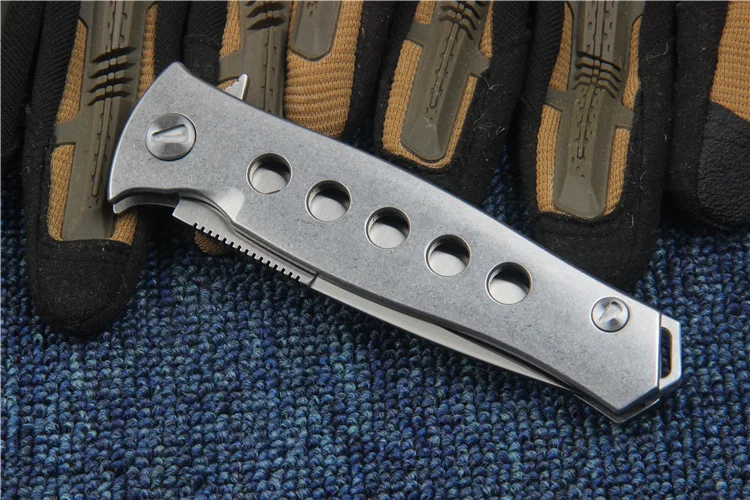 Высокое качество 58-60HRC D2 лезвие шлифовальная отделка стальной ручкой складной