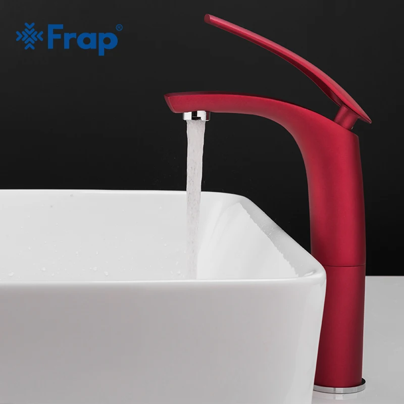 Смеситель для ванной Frap Y10157 кран горячей и холодной воды красного цвета одна