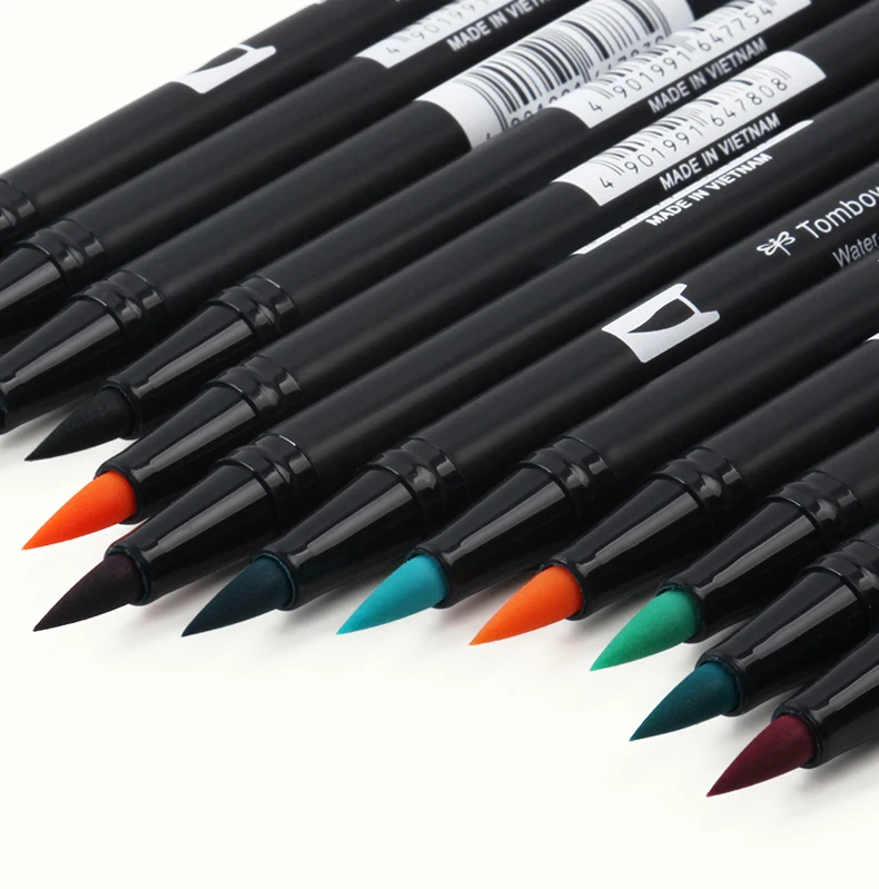 TUNACOCO, 1 шт., ABT, Япония, TOMBOW, новые цвета, маркер, двойная головка, маркеры, цветная мягкая кисть, ручка, принадлежности для рисования Bb1710080