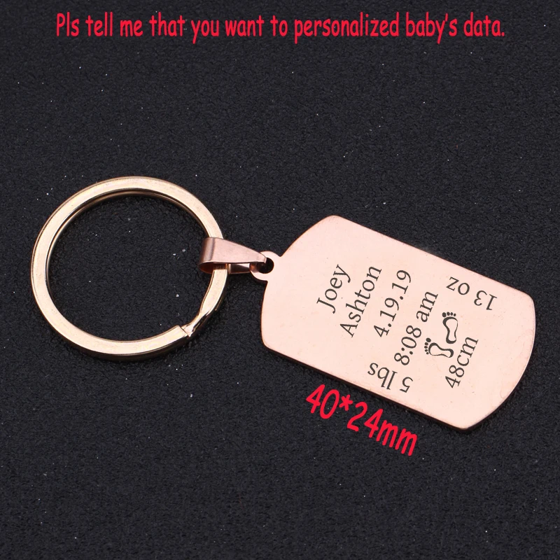 Брелок для ключей новорожденных ювелирное изделие с персонализированными