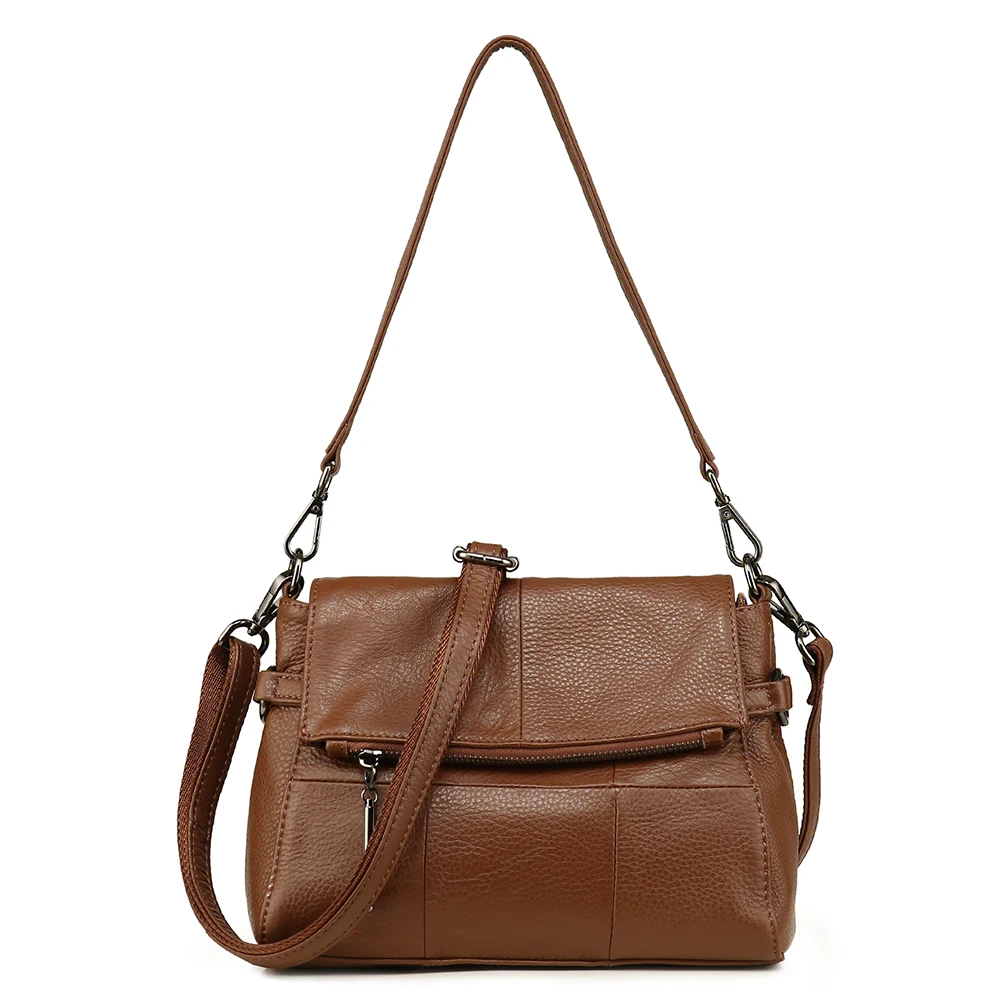 Женская сумка Bolsa Feminina из натуральной кожи, новинка, женская сумка-тоут с аутентичной кожей, высокое качество, сумки через плечо - Цвет: BROWN
