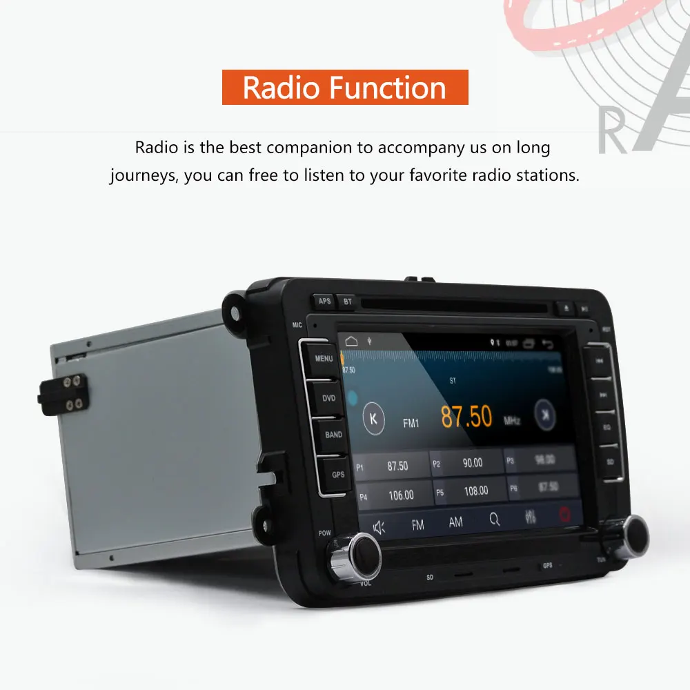 Hikity Автомобильный мультимедийный плеер Android 7,1 gps 2 Din Авто Радио для Volkswagen/Passat/POLO/GOLF/Skoda/Seat/Leon радио Wifi