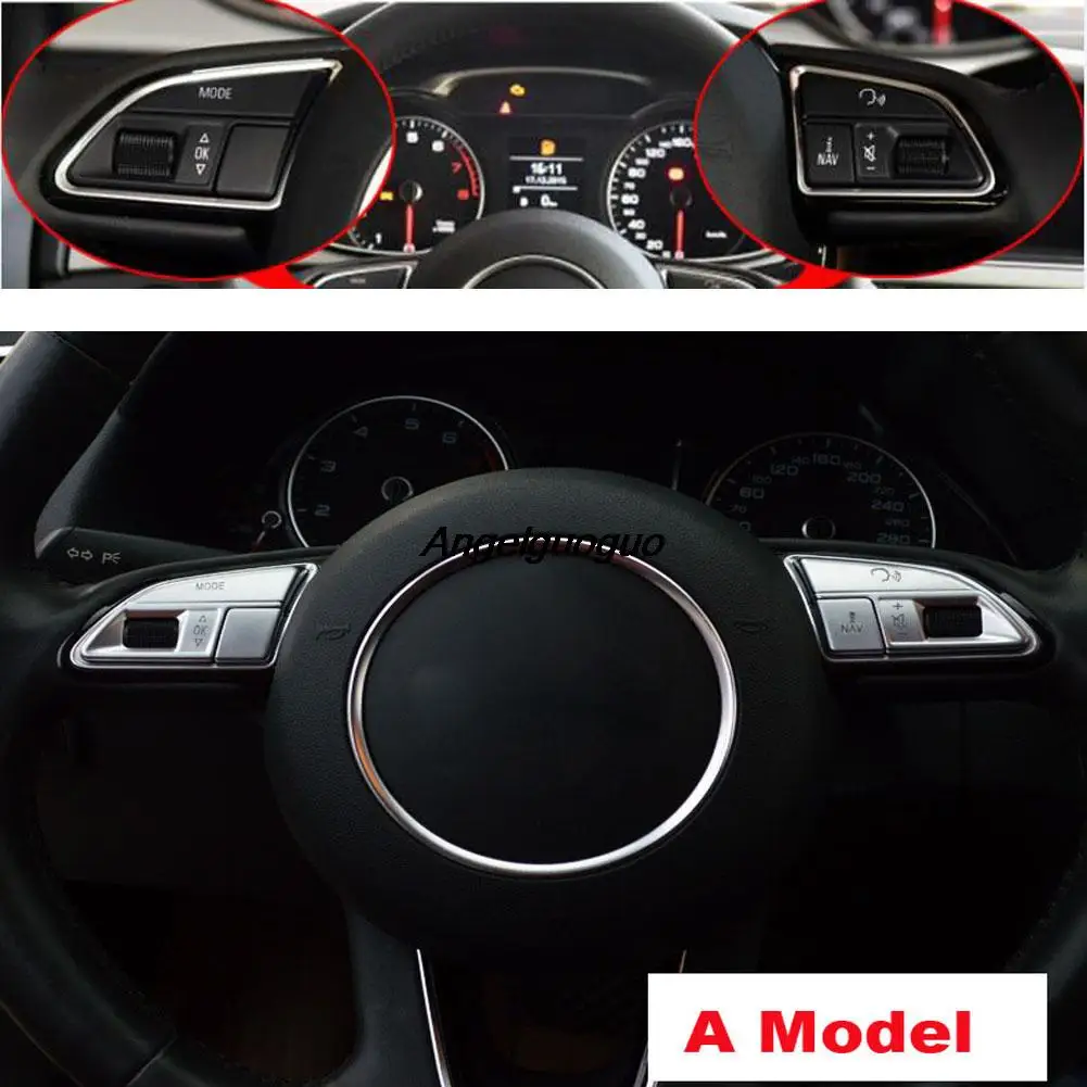 Автомобильные кнопки рулевого колеса накладка наклейка для Audi A4L/A6L/A3/Q5/Q3/Q7/S3/ S5/ S6/