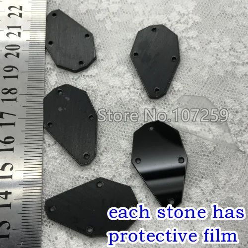 19N 20X33MM TopStone Black Jet Mirror пришивные стразы 30 форм с плоской задней стороной Акриловые Кристаллы пришивные камни для платьев аксессуары для одежды - Цвет: 19N 20X33MM