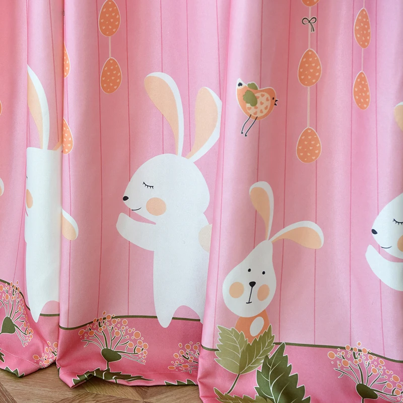 QANHU Hot Sale Rabbit Manor Polyester/Cotton Comfortable Living Curtains for the Room bedroom Children Baby Free shipping | Дом и сад