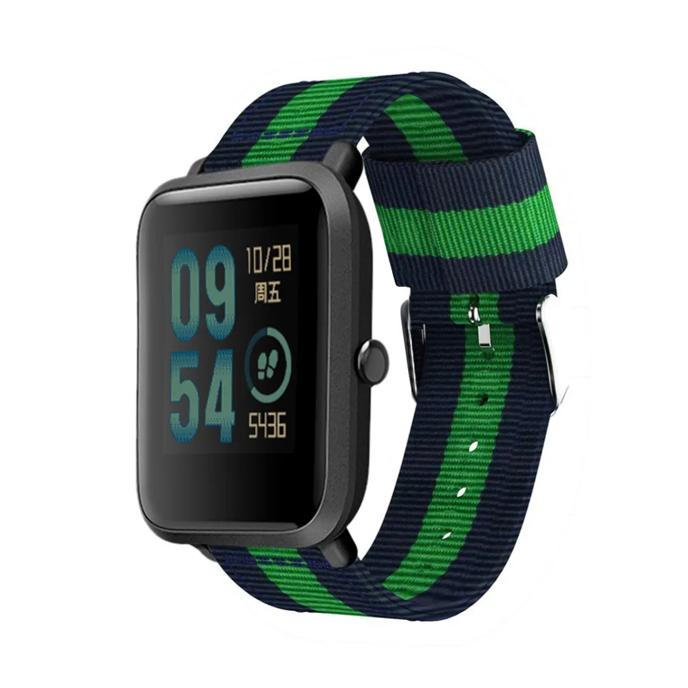Нейлон холст ремешок для Xiaomi huami Amazfit Bip бит темп Lite Молодежные часы группа Garmin Vivoactive 3 645 браслет