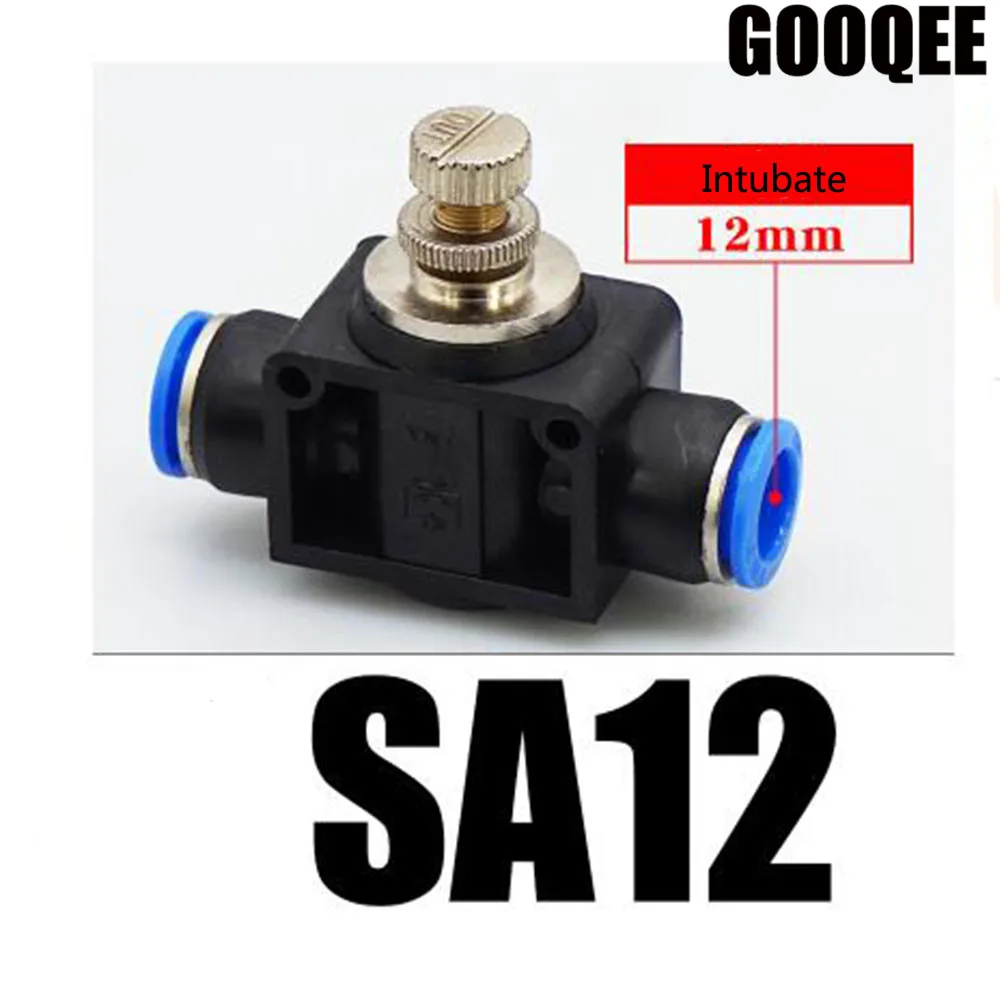 OD12MM SA-12 1 шт. SA пневматический Регулятор воздушного потока 4/6/8/10/12 мм Диаметр шланг трубки расхода газа отрегулировать клапан разъем фитинг воздушного Скорость контроллер - Цвет: OD12MM SA-12