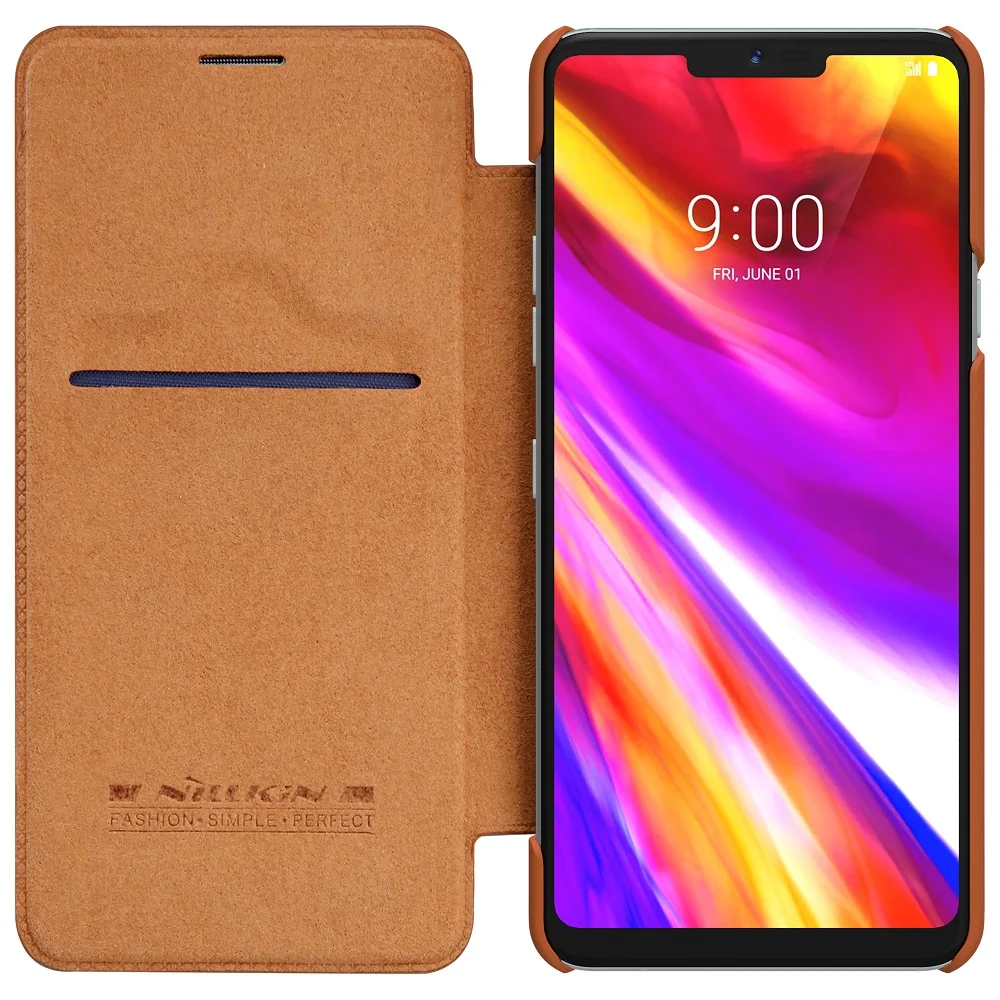 Флип чехол Nillkin Qin для LG G7 thinq защитный G710 Защитная крышка телефона высокое