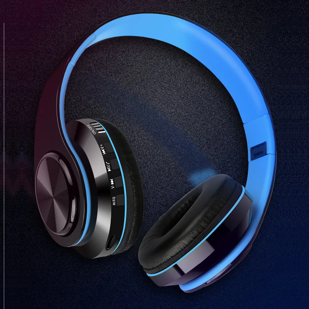 Красные беспроводные Bluetooth наушники, Складные стерео наушники, супер бас гарнитура, микрофон, 5 цветов, для спорта, громкая связь, контроль шума