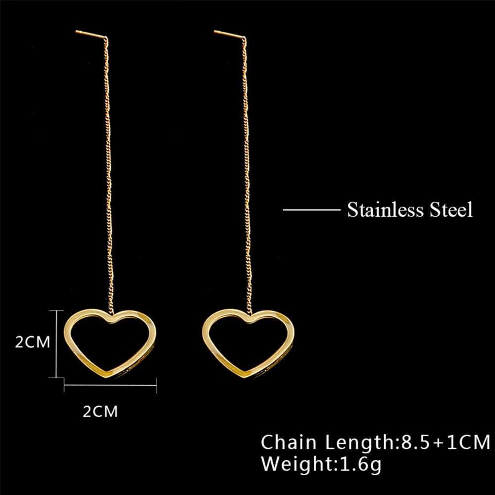 Ювелирные изделия из нержавеющей стали корейские Висячие длинные серьги с