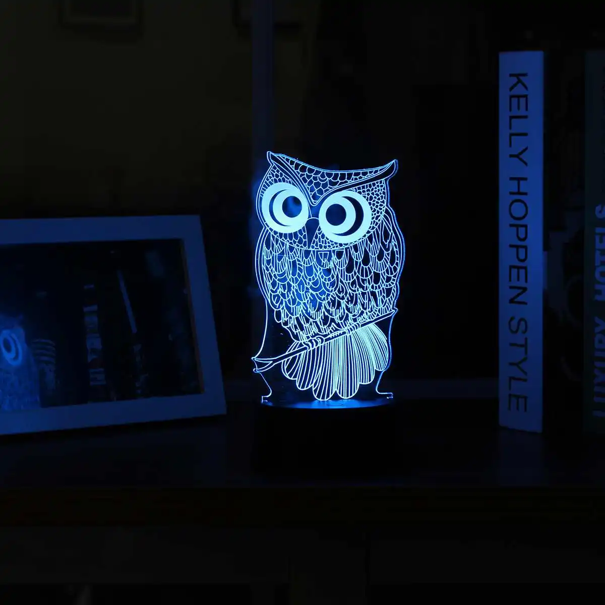Owl 3D ночник в виде животного, цветной USB светодиодный светильник, новинка, светильник ing для рождества, дома, спальни, детей, тачс-переключатель, лампа - Испускаемый цвет: Owl