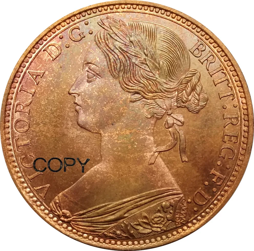 

Копия монеты United Kingdom 1881 H Victoria One, красная медь