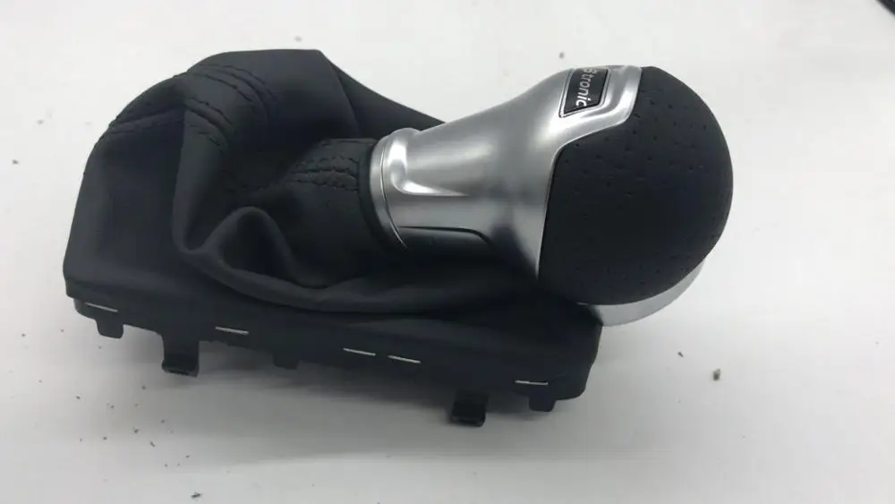 CHESHUNZAI для audi A3 Honeycomb hole ручка переключения передач с загрузкой Fit DSG Stronic рычаг переключения передач черные и красные линии пылезащитный чехол - Название цвета: Black line
