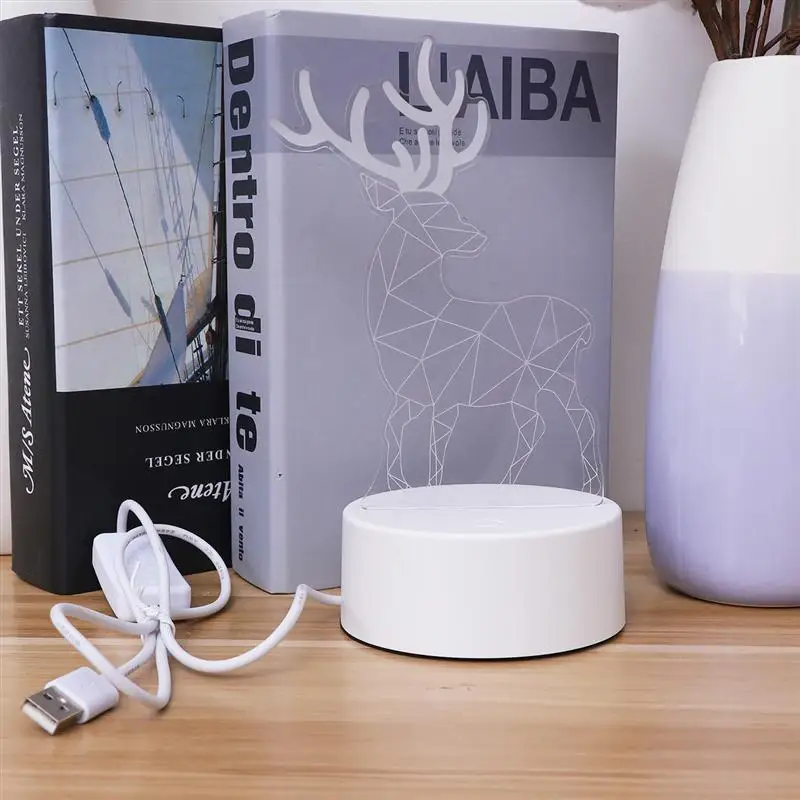 3D светодиодный Sika олень ночной Светильник Рождественский подарок настольная декоративная лампа для Спальня детской комнаты(USB Кнопка монохром, теплые светильник
