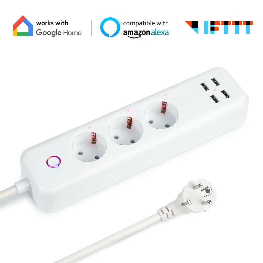 Hyleton, умная силовая полоса, Wi-Fi разъем, 3 розетки переменного тока, 4 USB, EU/uk/us, пульт дистанционного управления, умный дом, переключатель управления для бытовой техники