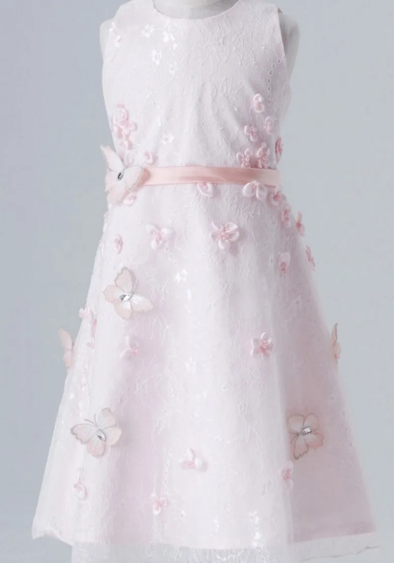 Flower Girl Dress Blue White Pink First Communion Gowns With Floral O Neck Flowers Ball Gown Pageant For Girls | Свадьбы и торжества