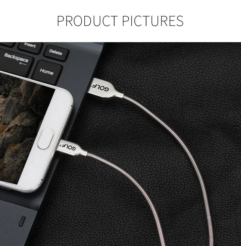 Металлический для гольфа пружинный Micro usb кабель для зарядки и синхронизации данных для samsung S4 S6 S7 Note4 LG G3 G4 Выдвижной зарядный кабель для телефона Android