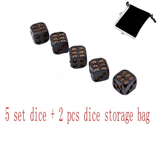 5 set 5 шт./компл. черных игральных костей с черепами шершавая поверхность череп Deluxe дьявол игральные кости покер играть в игры башня для игральных костей с Death настольные игры Аксессуары для путешествий - Цвет: 5 set