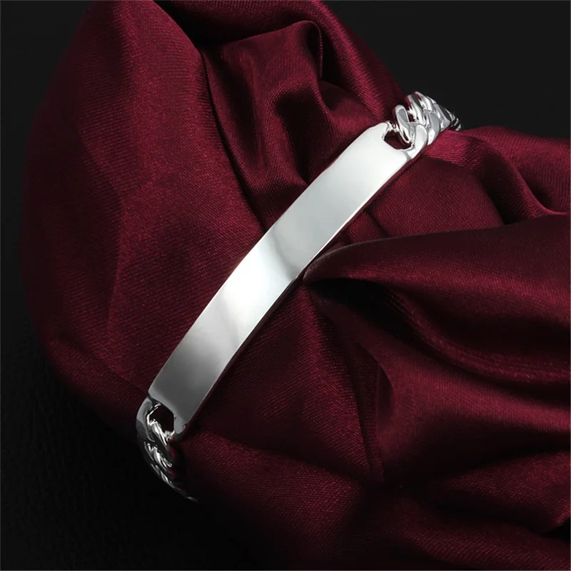LMNZB Fashion Jewelry Solid 925 Sterling Silver Charm Bracelets Cuff Bangles Wedding Jewelry For Men Women LH182