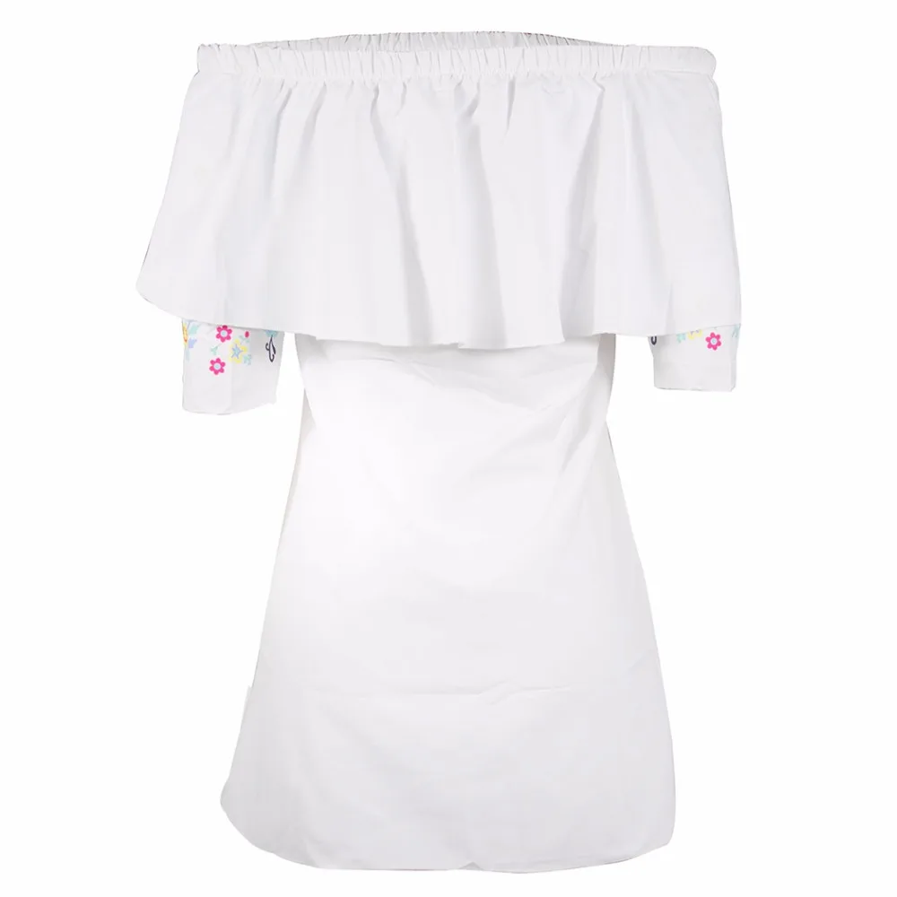 Пикантные с открытыми плечами платье для женщин рюшами Slash средства ухода за