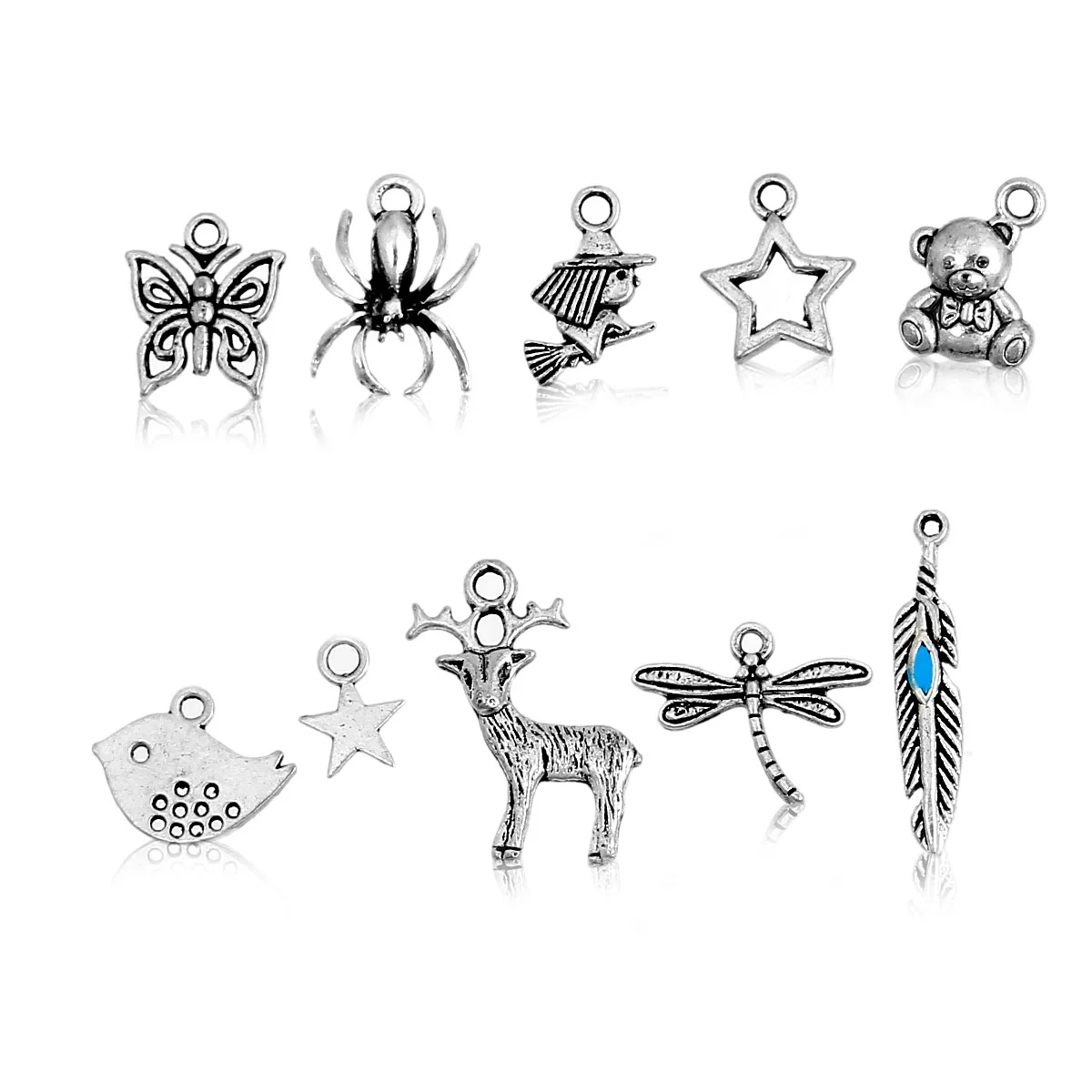 Doreenbeads амулет кулоны смешанной формы античный серебряный цвет 28mmx5mm-11mmx9mm, 50 шт(Z00035