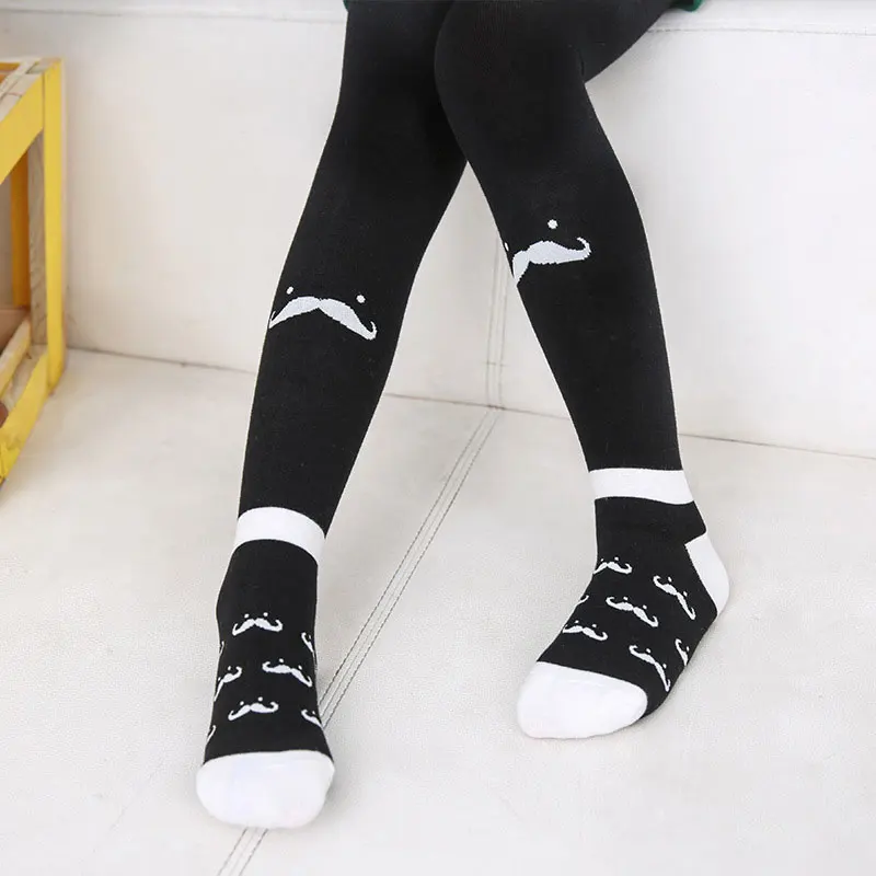 Весенне Осенние Колготки для маленьких девочек милые чулки с рисунком бороды