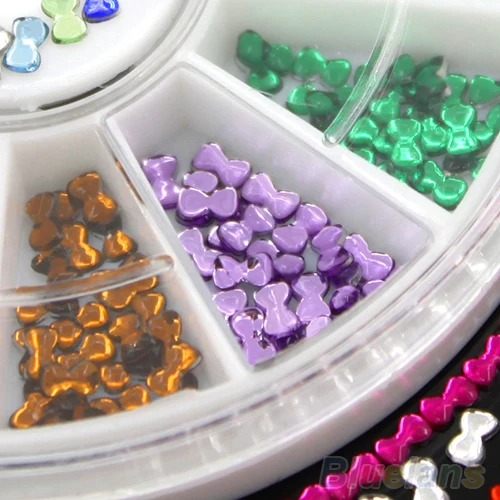 Hot3mm многоцветные 3D наклейки для дизайна ногтей с бантом DIY маникюрные наконечники украшение колесо 7COS