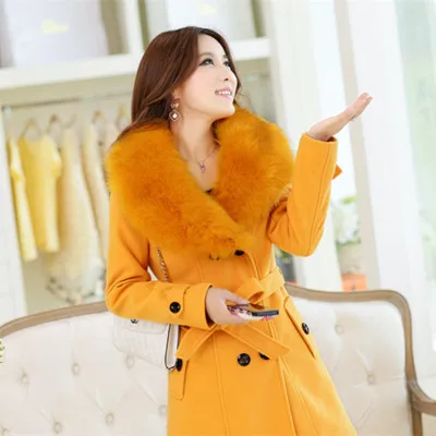 Женское шерстяное пальто abrigos mujer invierno manteau femme casaco большого размера с воротником