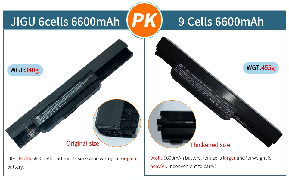 JIGU ноутбука Батарея A31-K53 A32-K53 A41-K53 A42-K53 для Asus x53s A43 A53s K43 K53 k53s k53U X43 A43B A53B K53B X43B серии