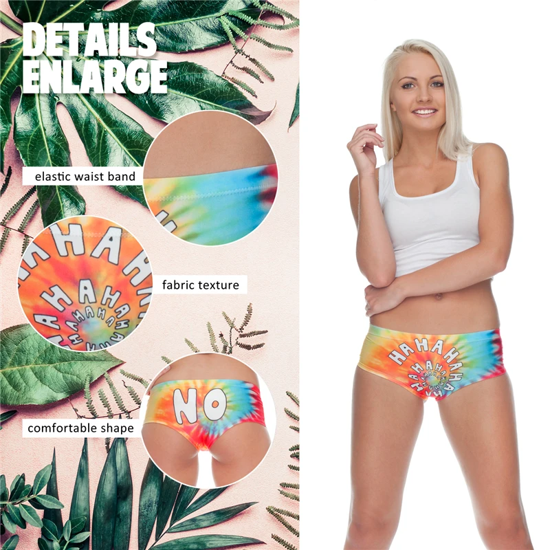 Hahaha Tie Dye Горячее сексуальное женское белье стринги трусы с милым принтом женское нижнее белье интересные трусики для леди