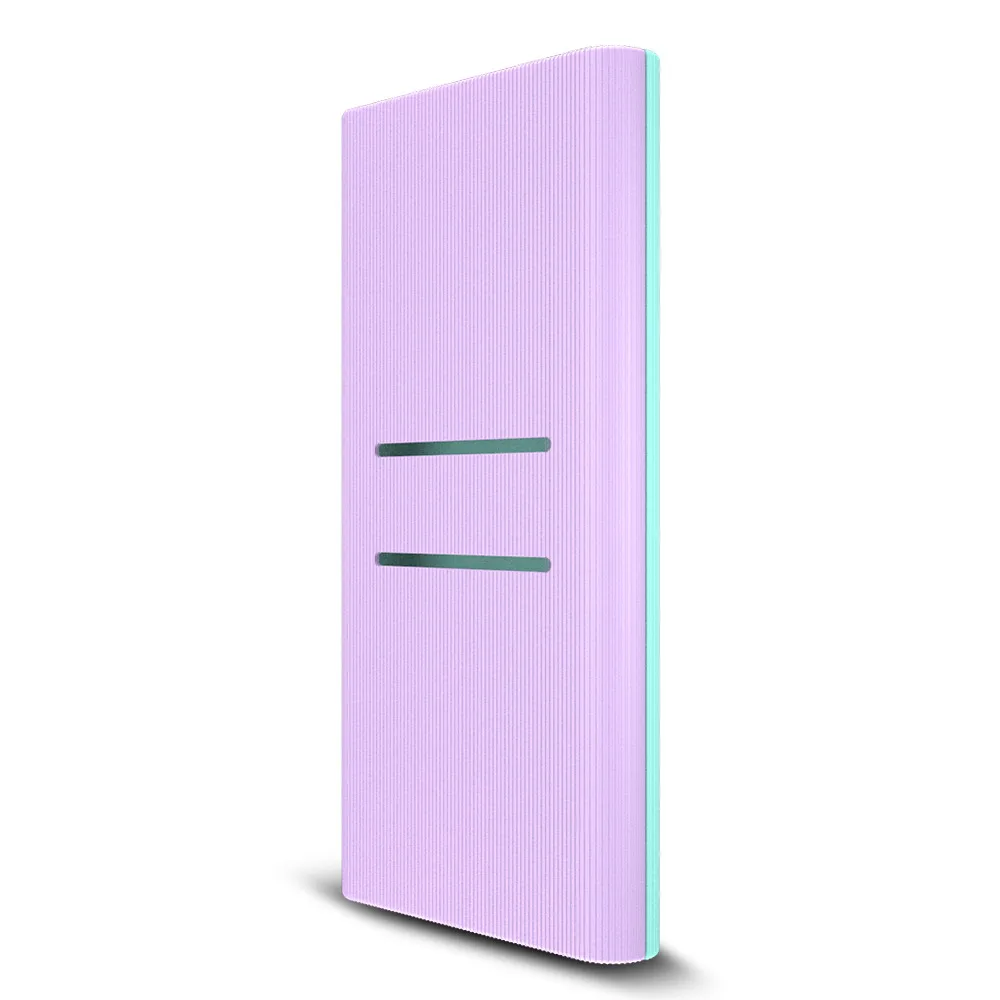 Purple Cyan Силиконовый защитный чехол, кожный чехол, сумка для нового Xiaomi Xiao Mi 2, 10000 мА/ч, двойной USB внешний аккумулятор, аккумулятор, аксессуар, разноцветный - Цвет: Purple Cyan