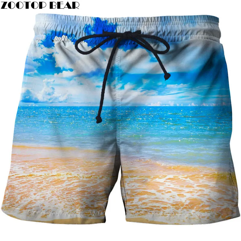 

Blue Sky Men Board Shorts 3D Print Men Shorts Casual Summer Cool Men Elastic Waist Male Fitness Shorts Drop Ship ZOOTOP BEAR