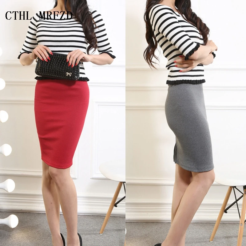 2017 осенняя и зимняя женская хлопковая юбка тонкая|hip skirt|winter skirtskirt female |