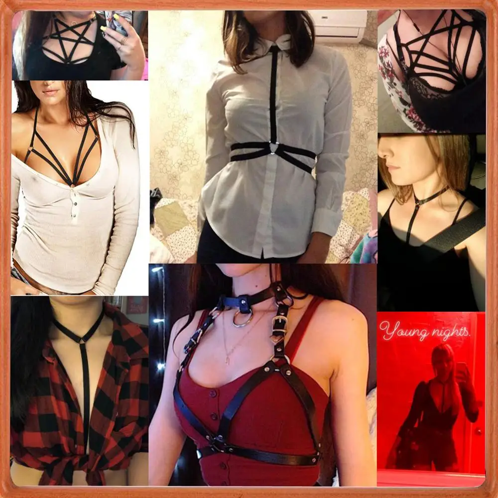 Harness Sexy Strap Bra Elastic Belt Clubwear Female Cupless Chest Bandage Adjustable S-XL Erotic Underwear Lingerie for Women