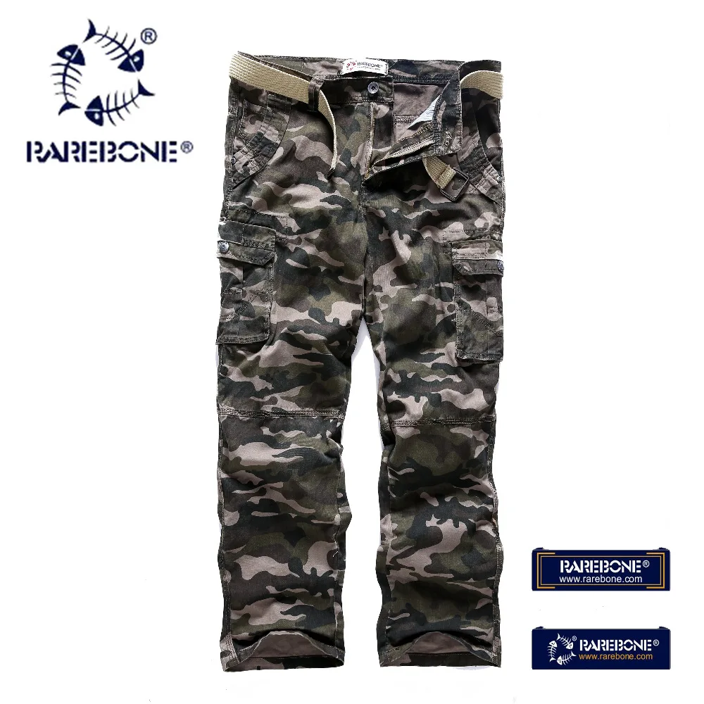 Rarebone 2018 New Multi-pocket Mens Cotton Desert Camouflage Cargo Military Pants Woodland A803 | Мужская одежда