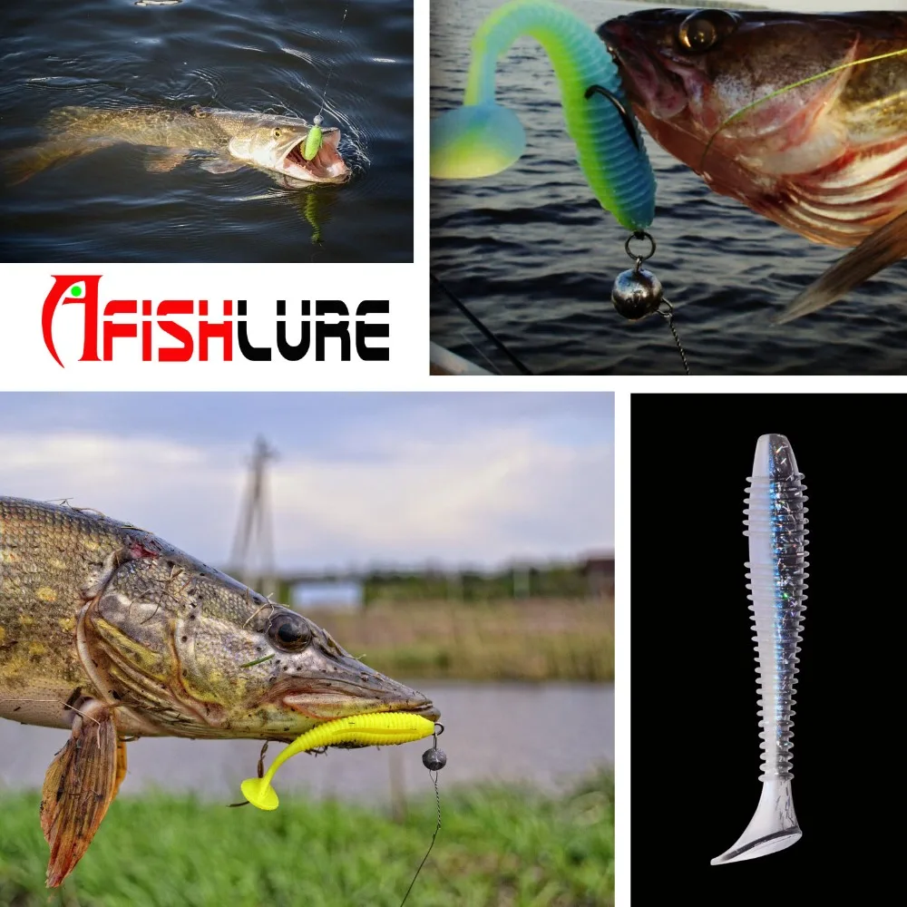 Afishlure винт Т хвост мягкий червь 70 мм/2,9 г Maggot пластиковые рыболовные приманки плавающие черви искусственные приманки Pesca 12 шт./лот Grubs