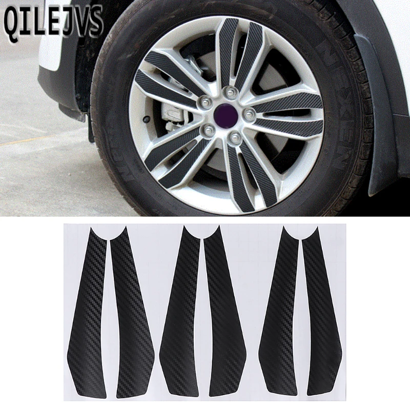 QILEJVS Carbon Fiber Car Wheel Hub Decal Sticker Decoration Set For Kia KX5 Sportage 2016 2017 | Автомобили и мотоциклы